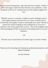 Load image into Gallery viewer, Hair Vendor List