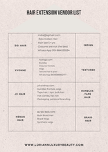 Load image into Gallery viewer, Hair Vendor List